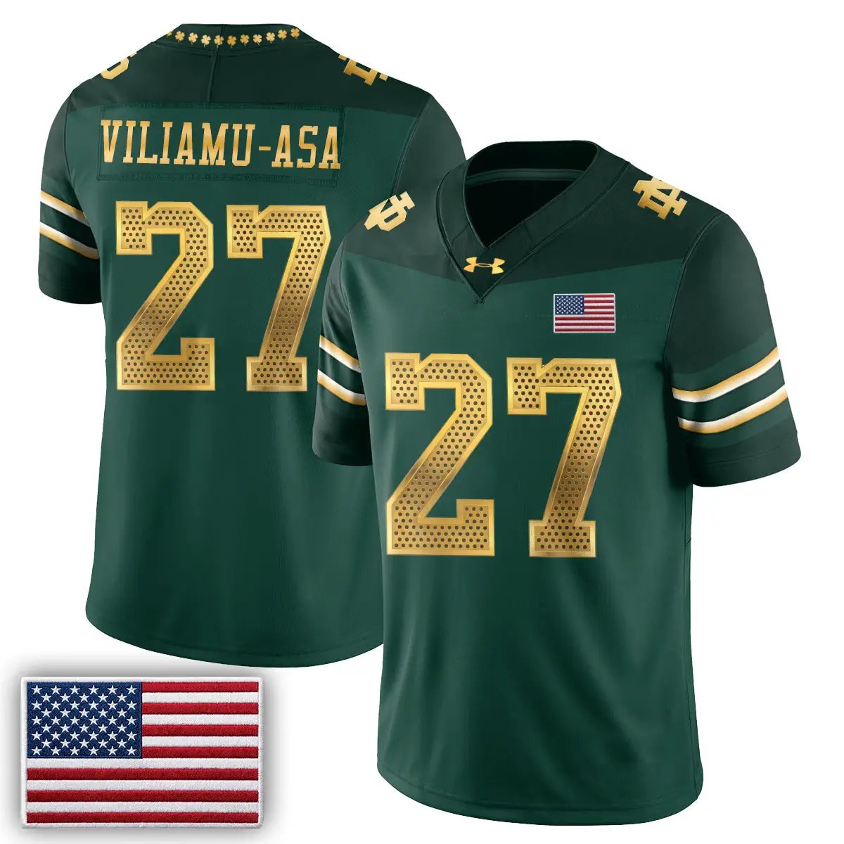 Notre Dame Fighting Irish 2026 Shamrock Series Football Vapor Jersey - Stitched by Notre Dame Fighting Irish