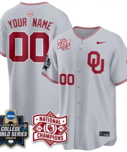 Oklahoma Sooners 2026 NCAA Baseball College World Series Champions Vapor Custom Jersey - Stitched by Oklahoma Sooners