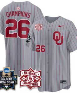 Oklahoma Sooners 2026 NCAA Baseball College World Series Champions Vapor Jersey - Stitched by Oklahoma Sooners