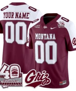 Montana Grizzlies 2026 Vapor Limited Custom Jersey - 40th Anniversary Patch - Stitched