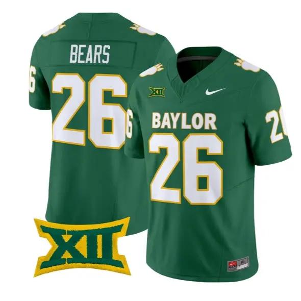 Bears Jersey #26 Baylor Bears Throwback 2026 Vapor Limited All Stitched by My Store NCAA Football Jerseys