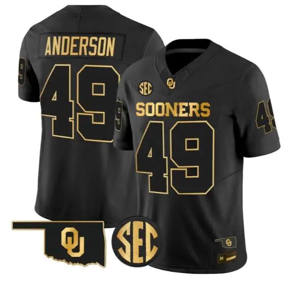 Ben Anderson #49 Oklahoma Sooners Jersey 2026 Limited All Stitched by My Store NCAA Football Jerseys