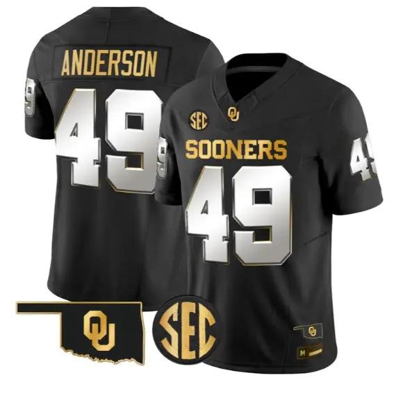 Ben Anderson #49 Oklahoma Sooners Jersey 2026 Limited All Stitched by My Store NCAA Football Jerseys