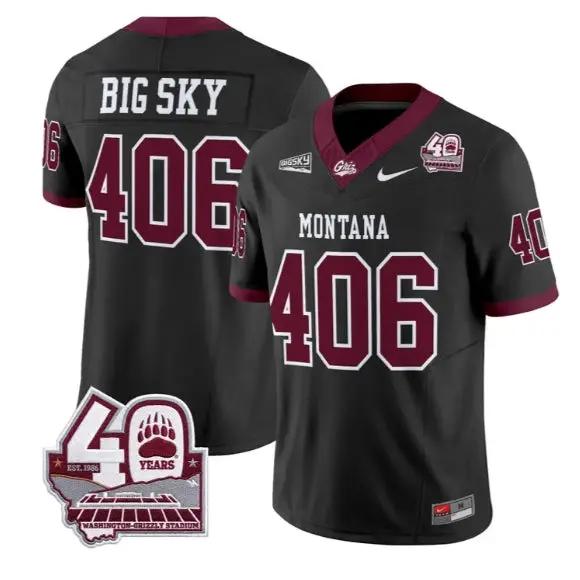 Big Sky Jersey #406 Montana Grizzlies 2026-40th Anniversary Stitched by My Store NCAA Football Jerseys
