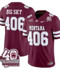 Big Sky Jersey #406 Montana Grizzlies 2026-40th Anniversary Stitched by My Store NCAA Football Jerseys