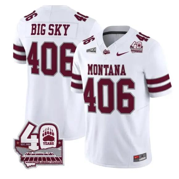 Big Sky Jersey #406 Montana Grizzlies 2026-40th Anniversary Stitched by My Store NCAA Football Jerseys