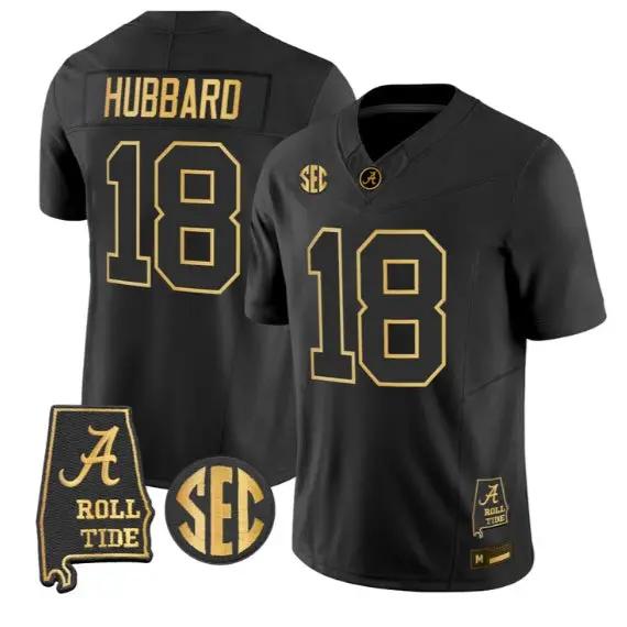 Bray Hubbard #18 Alabama Crimson Tide Jersey 2026 Alabama Map Stitched by My Store NCAA Football Jerseys