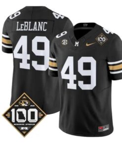 Brett Le Blanc Jersey #49 Missouri Tigers 100th Anniversary 2026 Vapor Stitched by My Store NCAA Football Jerseys