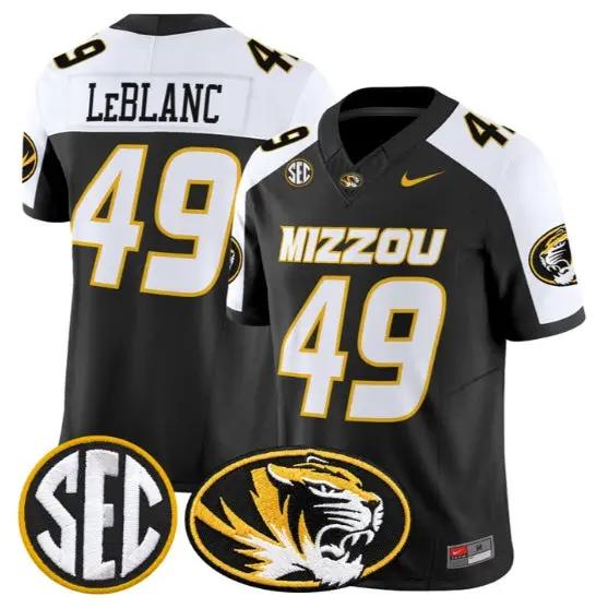 Brett Le Blanc #49 Missouri Tigers Jersey 2026 Vapor Limited Stitched by My Store NCAA Football Jerseys