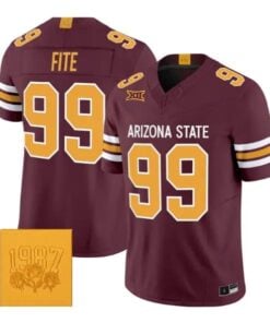 CJ Fite #99 Arizona State Sun Devils Jersey Roses & Devils Limited All Stitched by My Store NCAA Football Jerseys