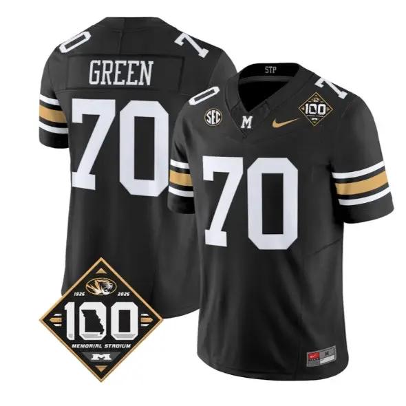 Cayden Green Jersey #70 Missouri Tigers 100th Anniversary 2026 Vapor Stitched by My Store NCAA Football Jerseys