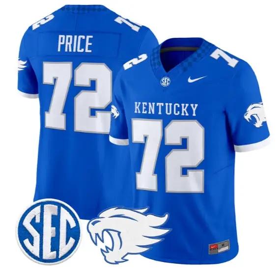 Coleton Price #72 Kentucky Wildcats Jersey 2026 Limited All Stitched by My Store NCAA Football Jerseys