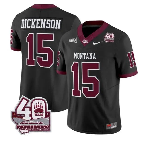 Dave Dickenson Jersey #15 Montana Grizzlies 2026 Limited Stitched by My Store NCAA Football Jerseys