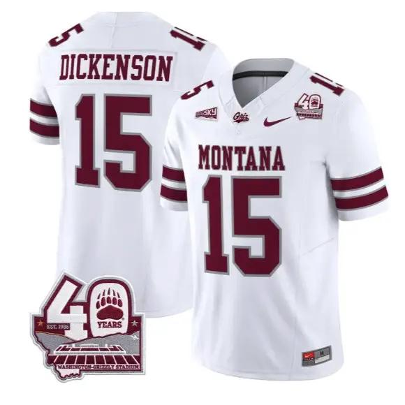 Dave Dickenson Jersey #15 Montana Grizzlies 2026 Limited Stitched by My Store NCAA Football Jerseys