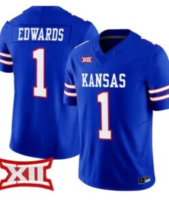Dylan Edwards Jersey #1 Kansas Jayhawks 2026 Vapor Limited Stitched by My Store NCAA Football Jerseys