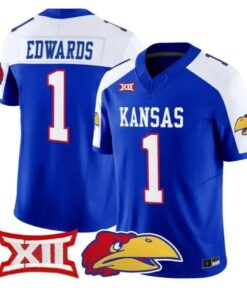 Dylan Edwards Jersey #1 Kansas Jayhawks 2026 Vapor Limited Stitched by My Store NCAA Football Jerseys