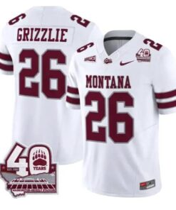 Grizzlie Jersey #26 Montana Grizzlies 2026-40th Anniv Patch Stitched by My Store NCAA Football Jerseys