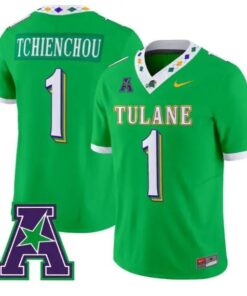 Jack Tchienchou #1 Tulane Green Wave Jersey 2026 City Edition Limited Stitched by My Store NCAA Football Jerseys