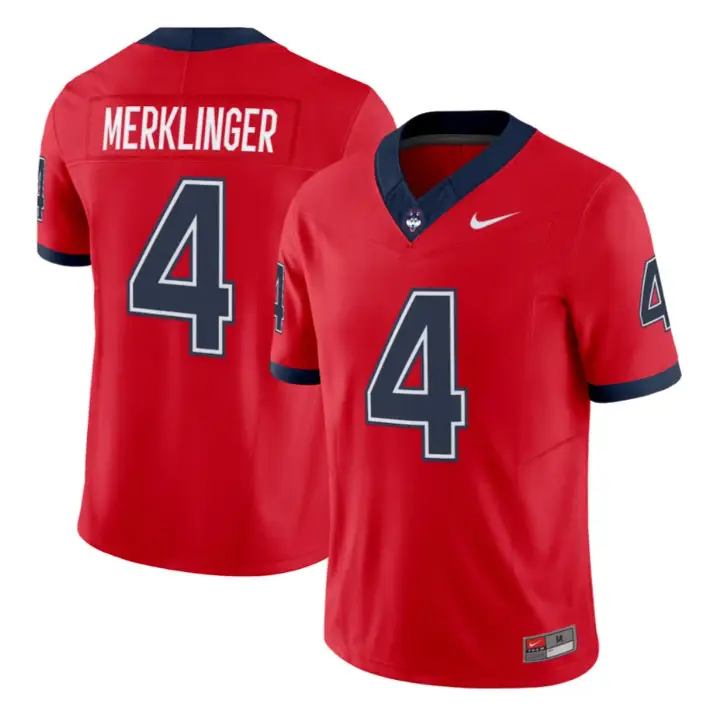 Jake Merklinger Jersey #4 UConn Huskies 2026 Vapor Limited Football All Stitched - Top Wow Design Jake Merklinger Jersey #4 UConn Huskies 2026 Vapor Limited Football All Stitched