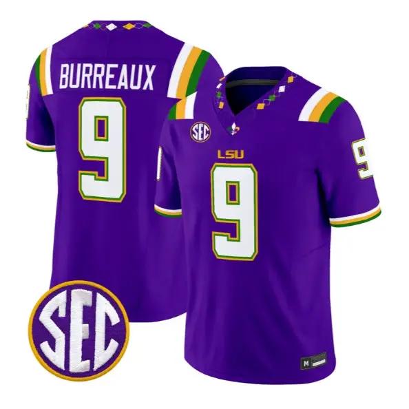 Joe Burrow #9 LSU Tigers Jersey 2026 Mardi Gras Edition All Stitched by My Store NCAA Football Jerseys
