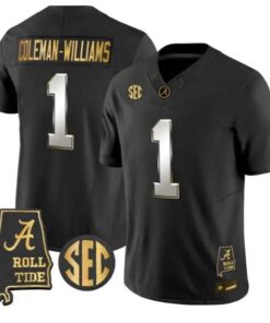 Ryan Coleman-Williams #1 Alabama Crimson Tide Jersey 2026 Stitched by My Store NCAA Football Jerseys