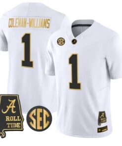 Ryan Coleman-Williams #1 Alabama Crimson Tide Jersey 2026 Stitched by My Store NCAA Football Jerseys