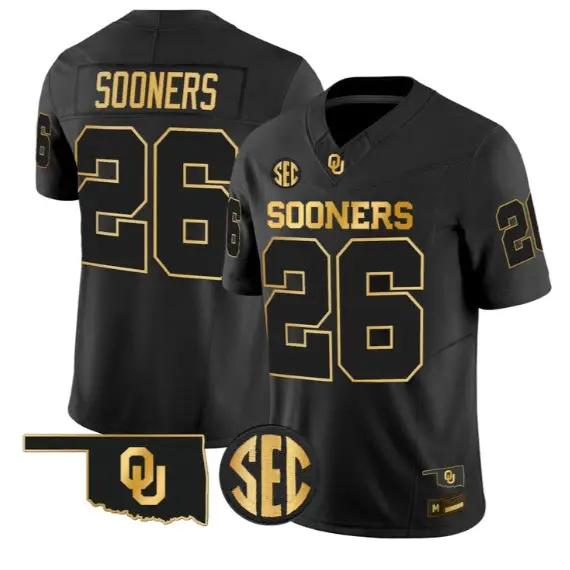 Sooners #26 Oklahoma Sooners Jersey 2026 Vapor Limited All Stitched by My Store NCAA Football Jerseys