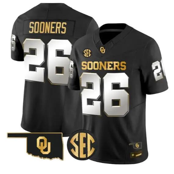 Sooners #26 Oklahoma Sooners Jersey 2026 Vapor Limited All Stitched by My Store NCAA Football Jerseys