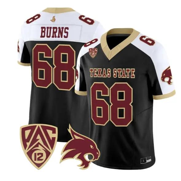 Sully Burns Jersey #68 Texas State Bobcats 2026 Vapor All Stitched by My Store NCAA Football Jerseys