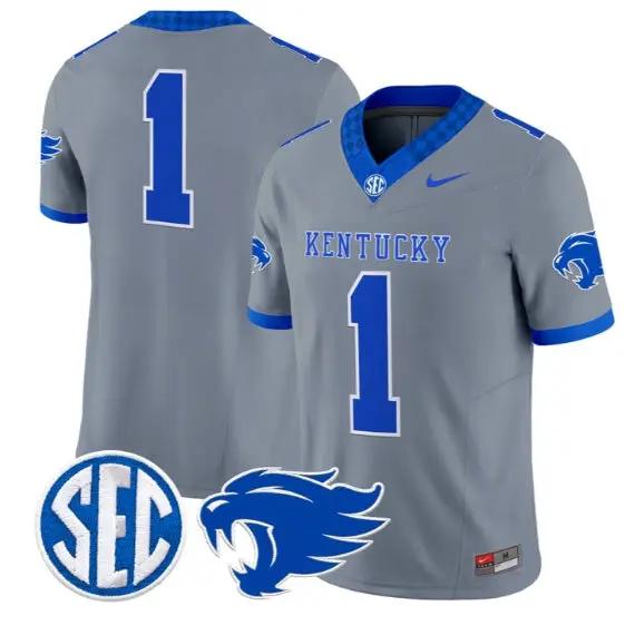 Team Jersey #1 Kentucky Wildcats Jersey 2026 Vapor Limited Stitched by My Store NCAA Football Jerseys