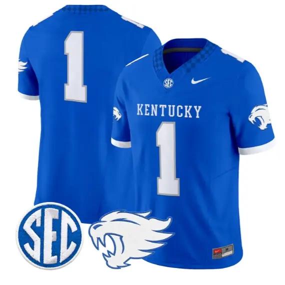 Team Jersey #1 Kentucky Wildcats Jersey 2026 Vapor Limited Stitched by My Store NCAA Football Jerseys