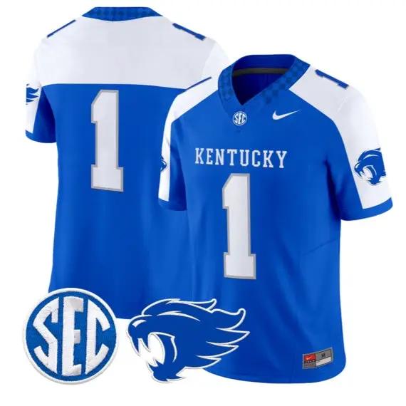 Team Jersey #1 Kentucky Wildcats Jersey 2026 Vapor Limited Stitched by My Store NCAA Football Jerseys