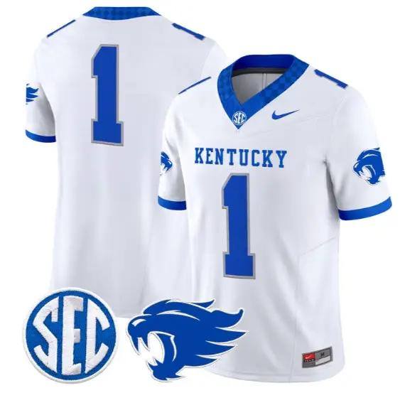 Team Jersey #1 Kentucky Wildcats Jersey 2026 Vapor Limited Stitched by My Store NCAA Football Jerseys