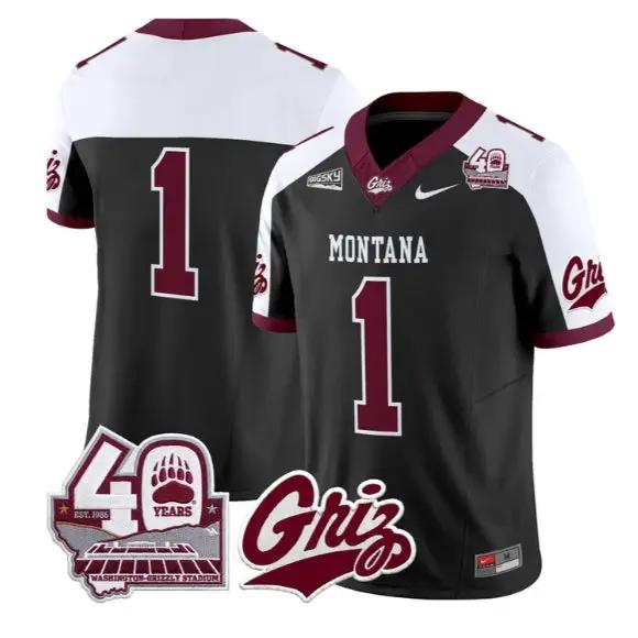 Team Jersey #1 Montana Grizzlies 2026-40th Anniv Patch Stitched by My Store NCAA Football Jerseys