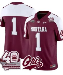 Team Jersey #1 Montana Grizzlies 2026-40th Anniv Patch Stitched by My Store NCAA Football Jerseys