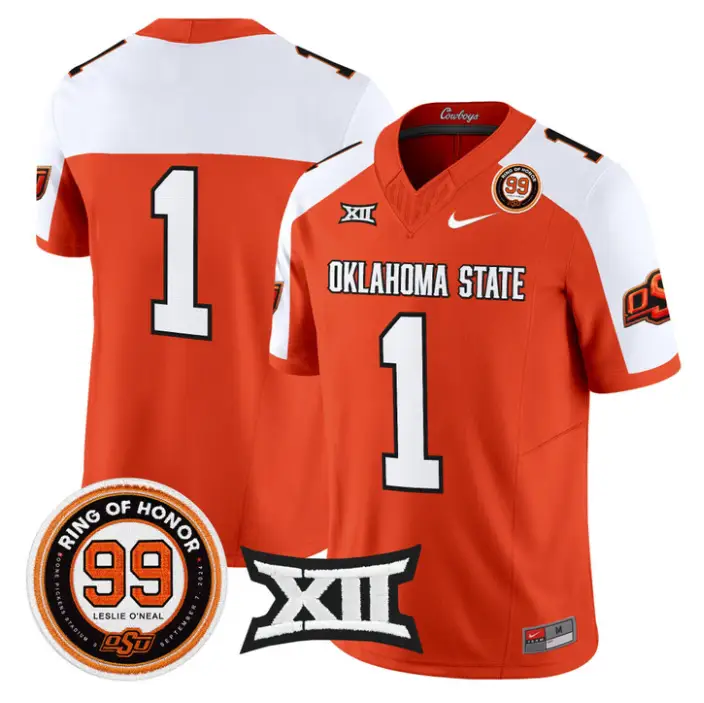 Team Jersey #1 Oklahoma State 2026 Leslie O'neal Limited Stitched by My Store NCAA Football Jerseys