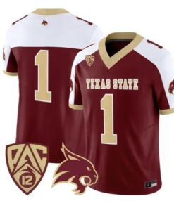 Team Jersey #1 Texas State Bobcats 2026 Vapor Limited All Stitched by My Store NCAA Football Jerseys