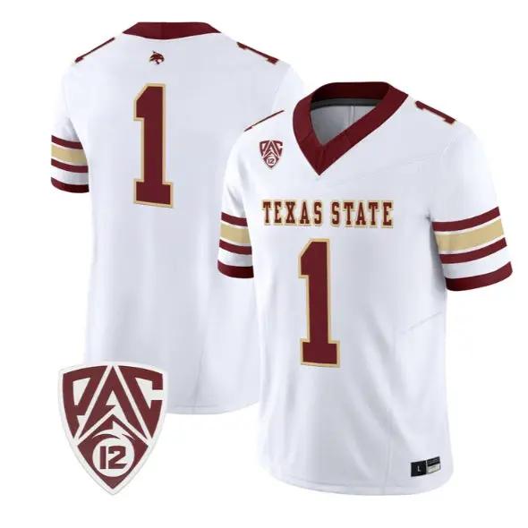 Team Jersey #1 Texas State Bobcats 2026 Vapor Limited All Stitched by My Store NCAA Football Jerseys