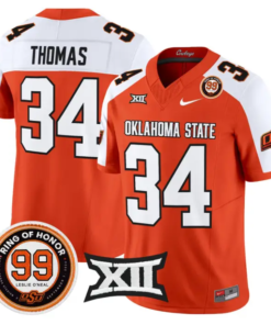 Thurman Thomas Jersey #34 Oklahoma State 2026 Leslie O'neal Stitched by My Store NCAA Football Jerseys