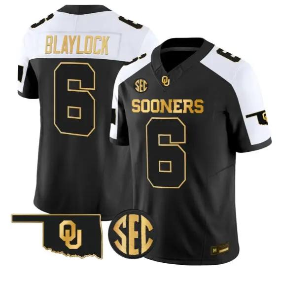 Tory Blaylock #6 Oklahoma Sooners Jersey 2026 Limited All Stitched by My Store NCAA Football Jerseys