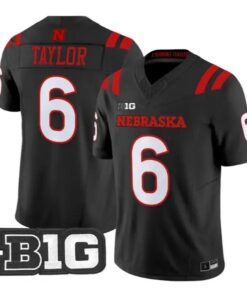 Trae Taylor #6 Nebraska Cornhuskers Jersey 2026 Alter All-black Limited Stitched by My Store NCAA Football Jerseys