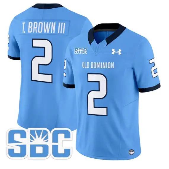 Tre' Brown III Jersey #2 Old Dominion Monarchs 2026 Limited Stitched by My Store NCAA Football Jerseys
