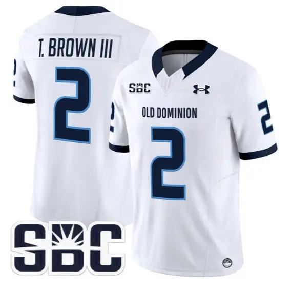 Tre' Brown III Jersey #2 Old Dominion Monarchs 2026 Limited Stitched by My Store NCAA Football Jerseys