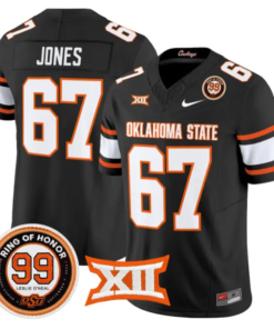 Trevin Jones Jersey #67 Oklahoma State 2026 Leslie O'neal Stitched by My Store NCAA Football Jerseys