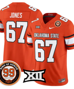 Trevin Jones Jersey #67 Oklahoma State 2026 Leslie O'neal Stitched by My Store NCAA Football Jerseys