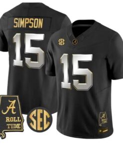 Ty Simpson #15 Alabama Crimson Tide Jersey 2026 Alabama Map Stitched by My Store NCAA Football Jerseys