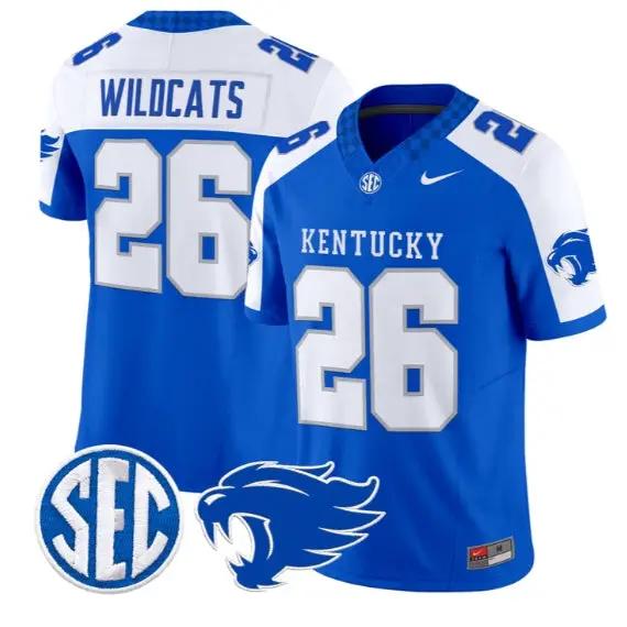 Wildcats Kentucky #26 Kentucky Wildcats Jersey 2026 Limited Stitched by My Store NCAA Football Jerseys