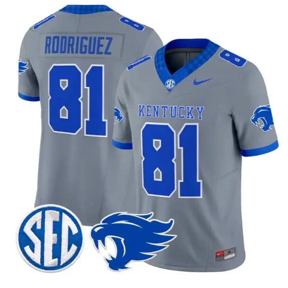Willie Rodriguez #81 Kentucky Wildcats Jersey 2026 Limited Stitched by My Store NCAA Football Jerseys