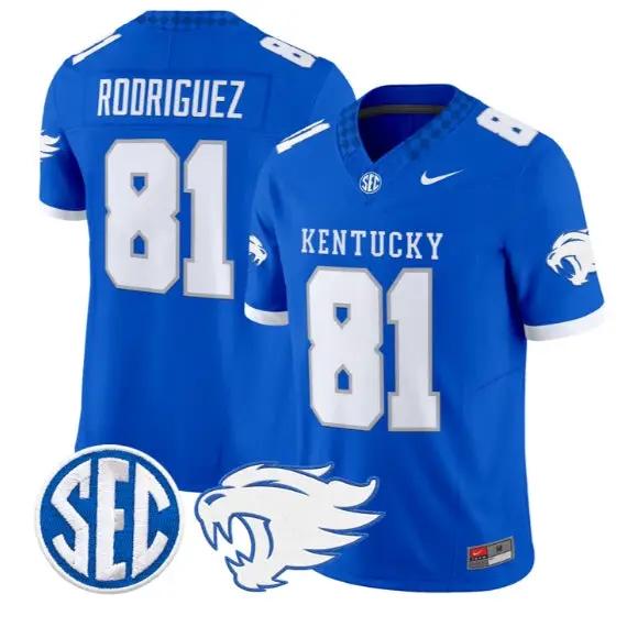 Willie Rodriguez #81 Kentucky Wildcats Jersey 2026 Limited Stitched by My Store NCAA Football Jerseys
