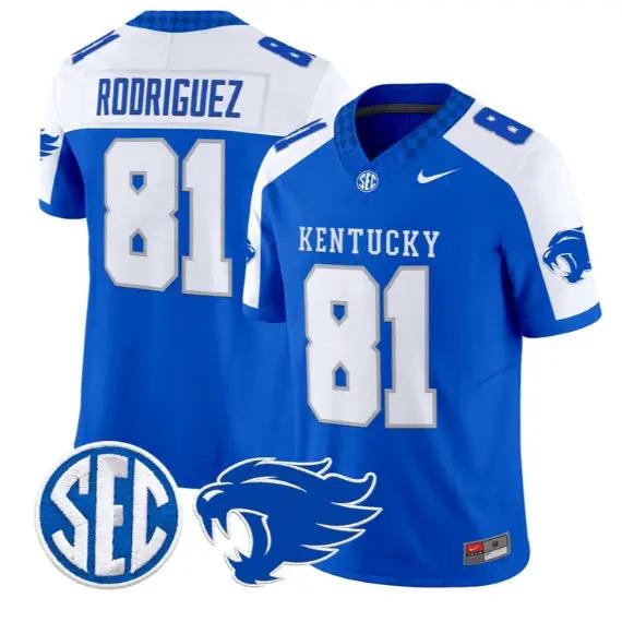Willie Rodriguez #81 Kentucky Wildcats Jersey 2026 Limited Stitched by My Store NCAA Football Jerseys